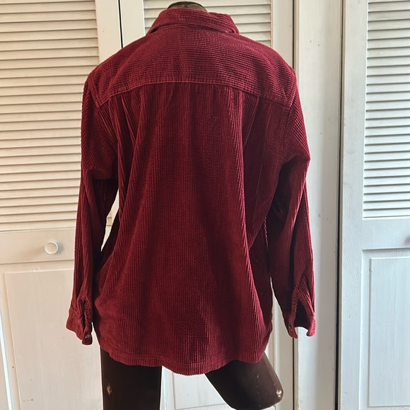 L.L. Bean Red Large Corduroy Button-Up Shirt - Picture 2 of 5